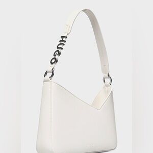 New HUGO Mel Shoulder Bag Creamy White—Modern hardware meets minimalist design